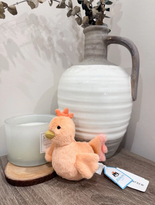 全新Jellycat正品|Fluffy 公雞/ 小粉橘公雞11公分 (2025 新品 Fluffy Chicken
