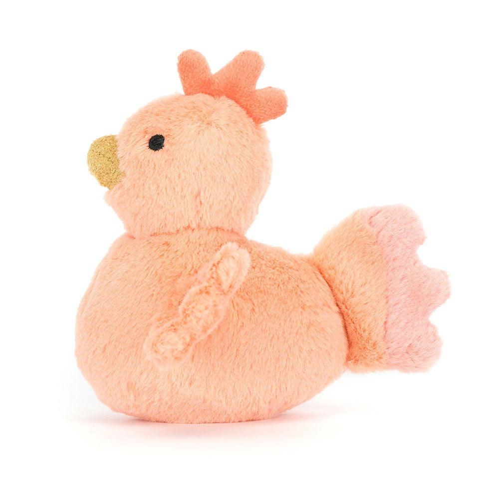 全新Jellycat正品|Fluffy 公雞/ 小粉橘公雞11公分 (2025 新品 Fluffy Chicken