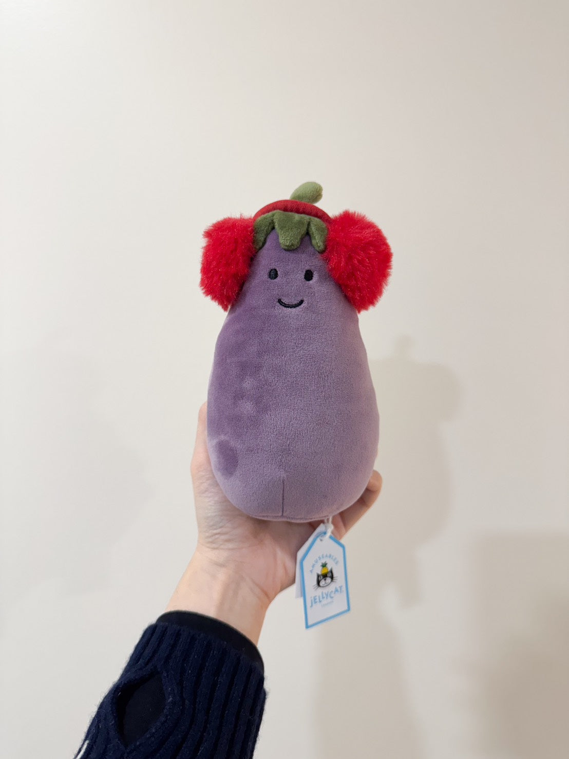 全新Jellycat正品|聖誕紅色耳罩茄子 🍆 16公分 TOASTIE VIVACIOUS RED AUBERGINE