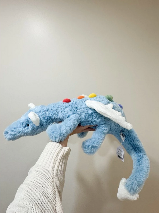 全新Jellycat正品｜天空藍雪龍/天空龍 彩虹背鰭 🩵💙 50公分 Sky Dragon（台灣缺貨熱銷款