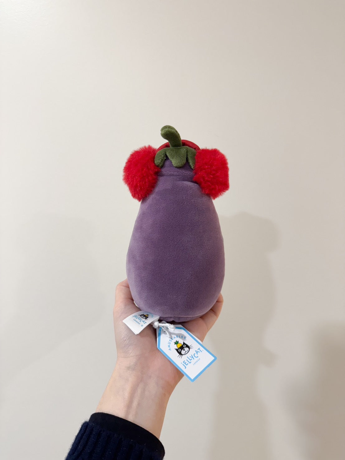 全新Jellycat正品｜聖誕紅色耳罩茄子 🍆 16公分 TOASTIE VIVACIOUS RED AUBERGINE