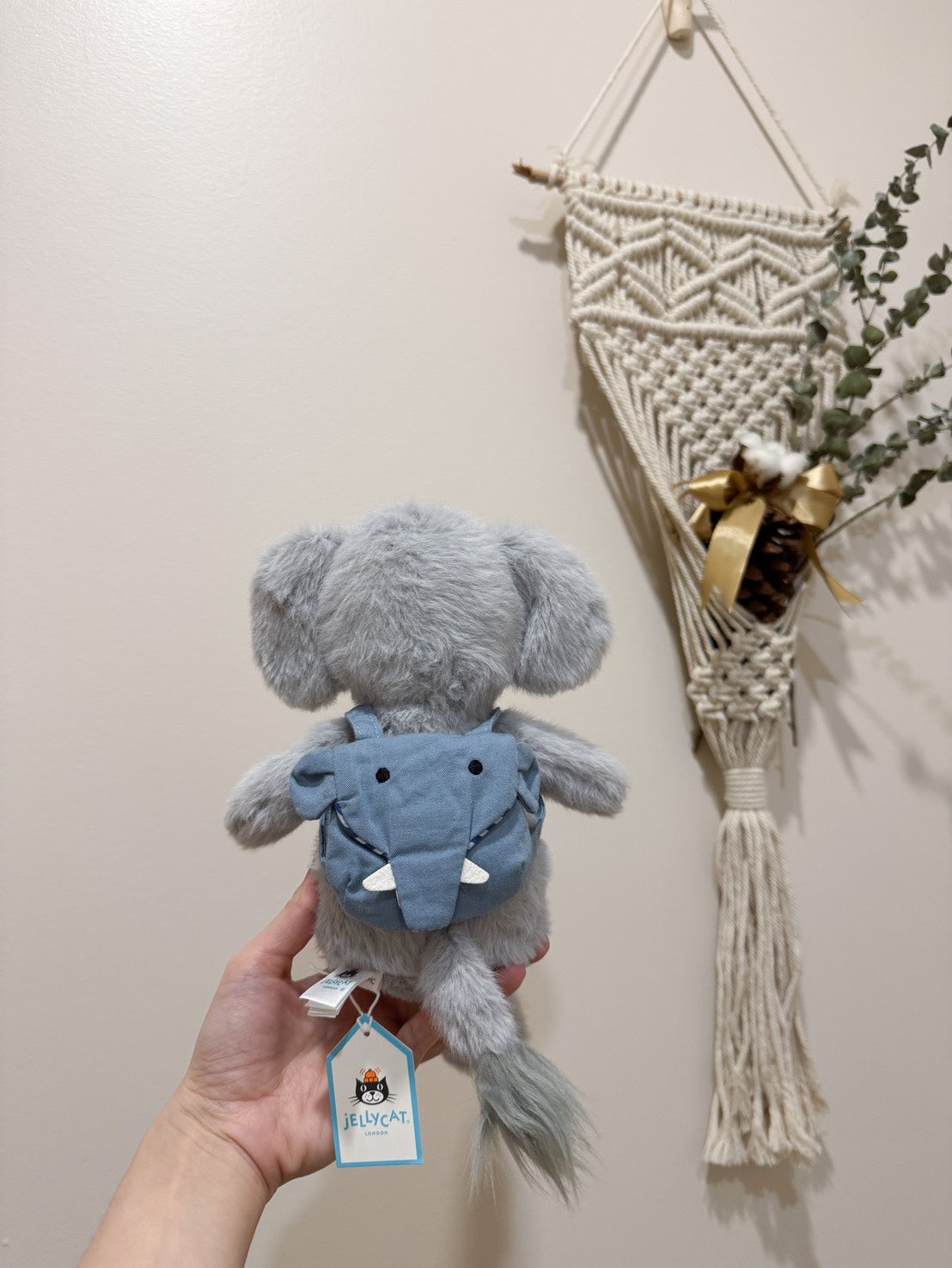 全新 Jellycat 正品｜上學大象/背包大象/揹書包22公分🐘 （台灣絕版品 Backpack Elephant