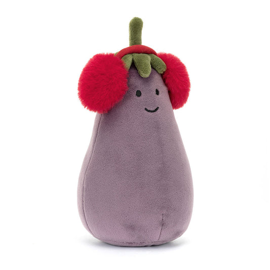 全新Jellycat正品｜聖誕紅色耳罩茄子 🍆 16公分 TOASTIE VIVACIOUS RED AUBERGINE